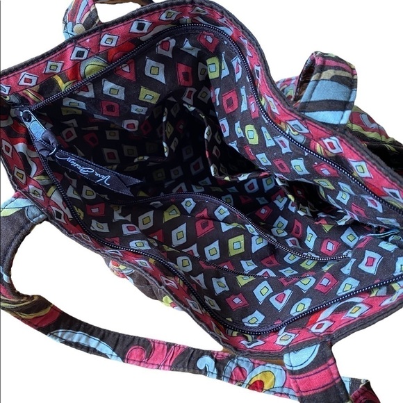 Vera Bradley Puccini Pattern Morgan Style Shoulder Bag Brown Pink Yellow White - Picture 9 of 14